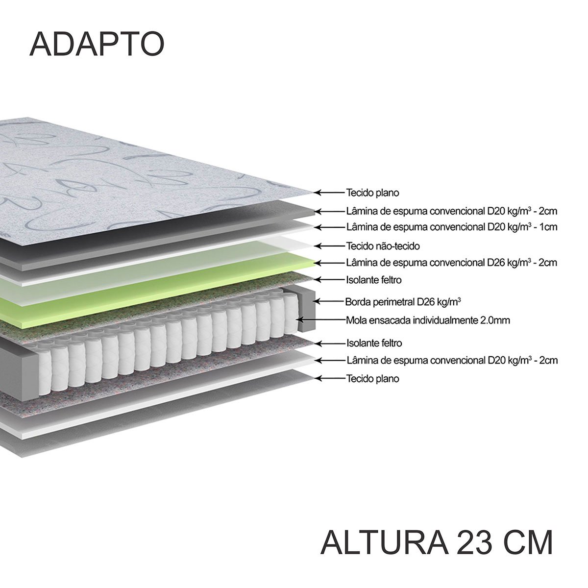 Bicama Box Solteiro Courino Linho Areia 88x188 com Dois Colchões Adapto Molas Ensacadas Ecoflex - 7