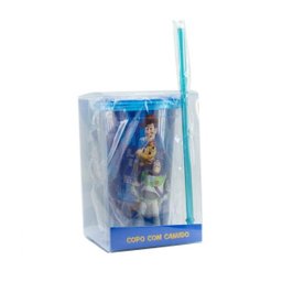 Copo Com Canudo Toy Story 450ml Azul - Disney - 3