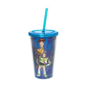 Copo Com Canudo Toy Story 450ml Azul - Disney