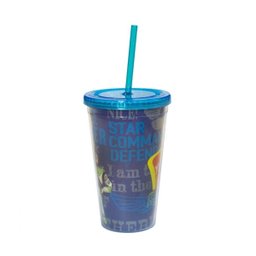 Copo Com Canudo Toy Story 450ml Azul - Disney - 4