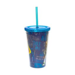 Copo Com Canudo Toy Story 450ml Azul - Disney - 6