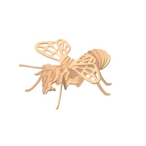 Quebra Cabeça 3D Abelha Européia 33 Peças em MDF - Dinobrinque