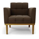Ver imagem 3 de Poltrona Base de Madeira Fixa Castanho Elisa Suede Marrom D03 - D'Rossi