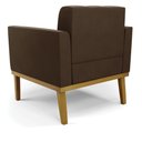 Ver imagem 5 de Poltrona Base de Madeira Fixa Castanho Elisa Suede Marrom D03 - D'Rossi