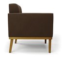 Ver imagem 4 de Poltrona Base de Madeira Fixa Castanho Elisa Suede Marrom D03 - D'Rossi