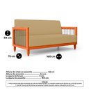 Ver imagem 3 de Sofá Varanda Samoa Madeira Maciça 02 Lugares com Cordas Náutica Linho Dourado - Desk Design
