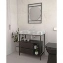 Ver imagem 3 de Gabinete Banheiro Ferro Steel Wood 80x45cm Concreto