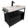 Gabinete Banheiro Ferro Steel Wood 80x45cm Concreto - 1