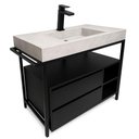 Ver imagem 1 de Gabinete Banheiro Ferro Steel Wood 80x45cm Concreto