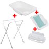 Kit Banheira Banho Bebê Rigída Branca Burigotto Com Suporte, Redutor e Saboneteira - 1