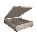 Ver imagem 1 de Base Box Baú Casal Luxo Blindado AColchoes Suede Bege 49x138x188