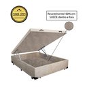 Ver imagem 2 de Base Box Baú Casal Luxo Blindado AColchoes Suede Bege 49x138x188