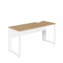 Ver imagem 2 de Escrivaninha Mesa Escritório Diretor com Caixa de Tomadas 150cm Industrial Macadâmia e Branco