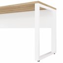 Ver mais imagens de Escrivaninha Mesa Escritório Diretor com Caixa de Tomadas 150cm Industrial Macadâmia e Branco