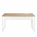 Ver imagem 5 de Escrivaninha Mesa Escritório Diretor com Caixa de Tomadas 150cm Industrial Macadâmia e Branco