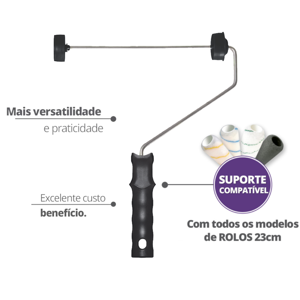 Kit Pintura Standard 3 Peças Suporte, Rolo 23cm e Bandeja Durín - 4