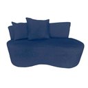 Ver imagem 3 de Namoradeira Sofá 2 Lugares Yara Orgânica Suede Azul Marinho
