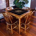 Ver imagem 3 de Mesa de Madeira Jantar Maciça Rustica Quadrada Empório Tambo - Stronger Whiskey - Imbuia