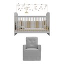 Ver imagem 5 de Berço com Colchão e Poltrona de Amamentação Olaf Multimóveis MP4087 Branco/Cinza