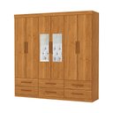 Ver imagem 1 de Guarda Roupa Dallas 6 Portas com Espelho Central 6 Gavetas Carioca Moveis Cinamomo