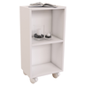 Mesa de Cabeceira Branca de Madeira com Rodas 60cm - 2