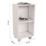 Mesa de Cabeceira Branca de Madeira com Rodas 60cm - 3