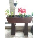 Ver imagem 4 de Vaso Planta 100x30 Jardineira Floreira Suporte Polietileno BGPLASTICOS V5100S MARROM CHOCOLATE 020