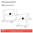 Ver imagem 4 de Poltrona e Namoradeira Orgânica Molly Bouclê Cinza Claro - Desk Design
