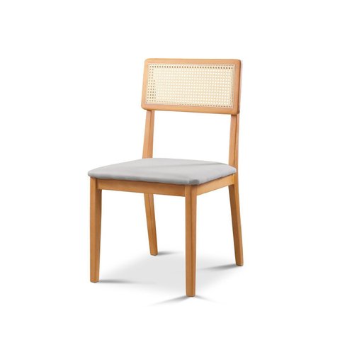 Cadeira de Jantar com Encosto de Telinha Ava Cinza