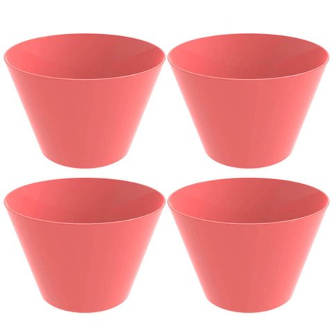4 Potes Balde para Pipoca 3,8l Plástico Resistente Crippa Pipoqueira Rosa Goiaba