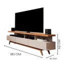 Ver imagem 2 de Rack para TV 70" Pés de Madeira Vivare Wood 1,80 Giga Moveis:OffWhite/Nature