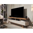 Ver imagem 1 de Rack para TV 70" Pés de Madeira Vivare Wood 1,80 Giga Moveis:OffWhite/Nature