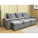 Ver imagem 1 de Sofá Retrátil Reclinável 2,70 M Cinza 502 Zuqui Plus