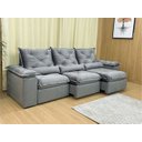 Ver imagem 4 de Sofá Retrátil Reclinável 2,70 M Cinza 502 Zuqui Plus