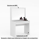 Ver imagem 2 de Penteadeira com Espelho e 1 Gaveta Pe2000 Tecno Mobili- Branco