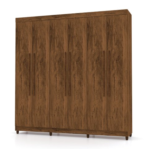 Guarda Roupa Casal 6 Portas 218 Cm Elegância Imbuia - Pallazio