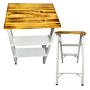 Ver imagem 1 de Mini Escada Multifuncional Banqueta Alumínio Dobrável Branca