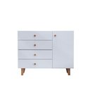 Ver imagem 1 de Cômoda 4 Gavetas 1 Porta 112x91x47 Branco Real - Mdf Arauco