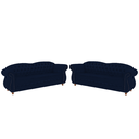 Ver imagem 1 de Dois Sofás Chesterfield Merlo 3 lugares 2M - Suede Azul Marinho / Decoração, recepção, Bar