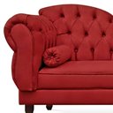 Ver imagem 2 de Divã Recamier Namoradeira Larissa 185cm com Capitonê - Direita + 02 Puffs Retrô Suede:vermelho