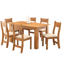 Ver imagem 2 de Mesa de Jantar Retangular Zinnia com 6 Cadeiras Brisa Mel/bege - Casa Giulia