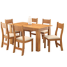 Mesa de Jantar Retangular Zinnia com 6 Cadeiras Brisa Mel/bege - Casa Giulia - 2