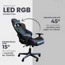 Ver mais imagens de Cadeira Gamer LED RGB Ergonômica Reclinável Apoio Lombar