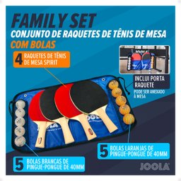 Conjunto de Raquetes de Tênis de Mesa Family Set - Maleta com 4 Raquetes e 10 Bolas - 2
