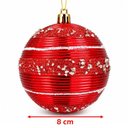 Ver imagem 4 de Bolas de Natal para Decoração de Árvore Vermelho Plástico Kit 24 Bolas 8cm