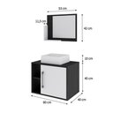 Ver imagem 4 de Conjunto Balcão com Cuba Q32 e Espelheira Soft 600 Preto Ônix Preto Ônix com Branco Chess