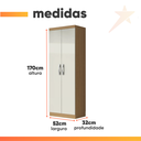 Ver imagem 3 de Armário Multiuso Organizador Lavanderia 2 Portas 3 Prateleiras 1,70m New Aramóveis