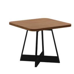 Mesa de Jantar Átria Quadrada 4 Lugares 90x90cm Pés Metal Np Cor:nogal com Preto - 2