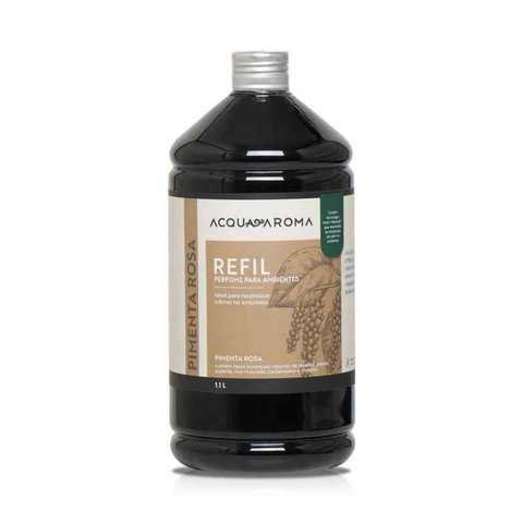 Refil Perfume para Ambientes Gourmet Refil 1,1l Pimenta Rosa Acqua Aroma