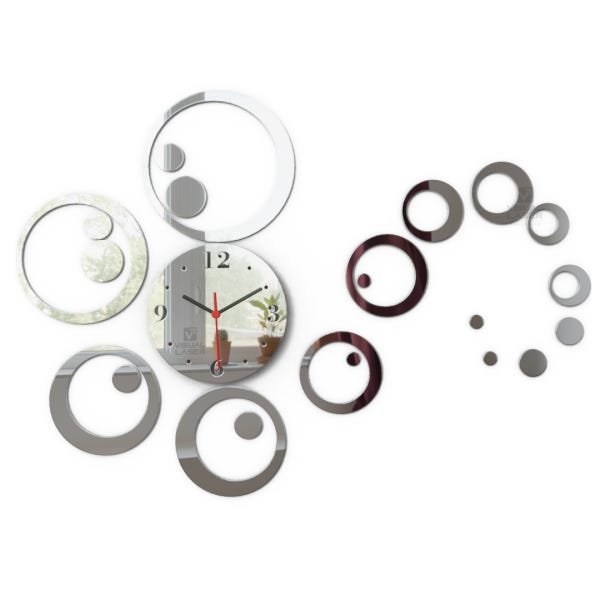 Relógio de Parede Decorativo Espelhado Bolas Sala Cozinha